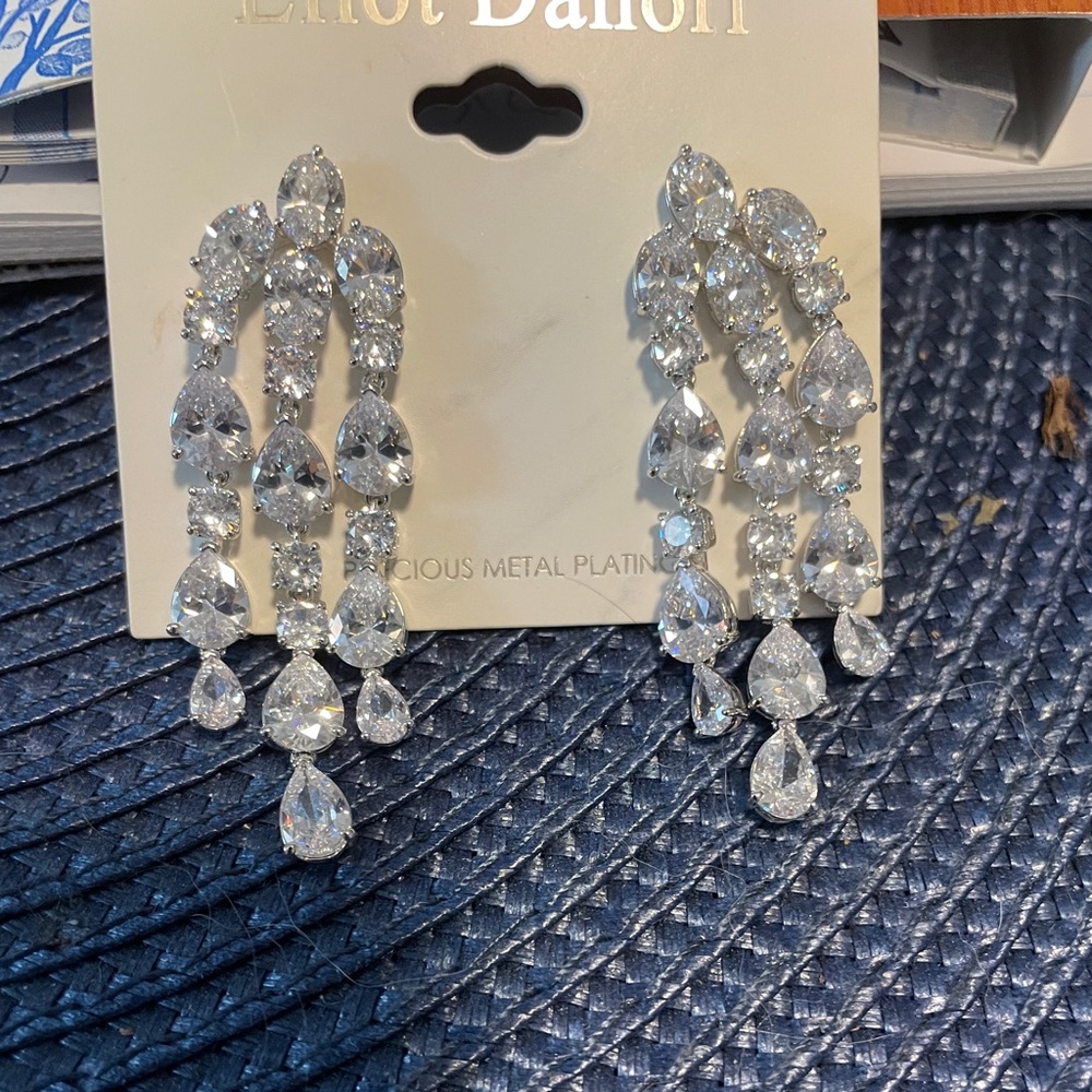 Eliot Danori Sparkling Silver Chandelier Earrings